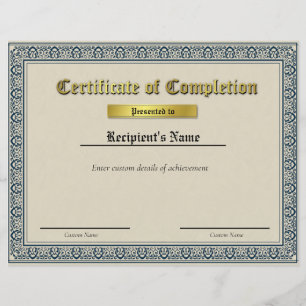 Papier Certificat d'indicateur de ligne bleue mince perso
