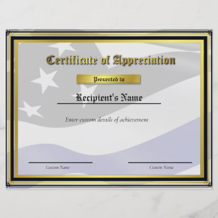 Papier Certificat d'indicateur de ligne bleue mince perso