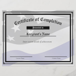 Papier Certificat d'indicateur de ligne bleue mince perso