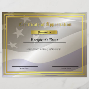 Papier Certificat d'indicateur de ligne bleue mince perso
