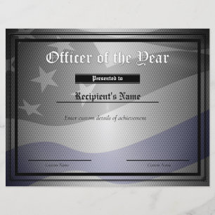 Papier Certificat d'indicateur de ligne bleue mince perso