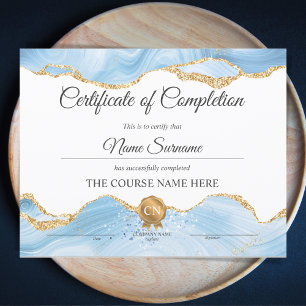 Papier Certificat d'obtention du diplôme Bleu