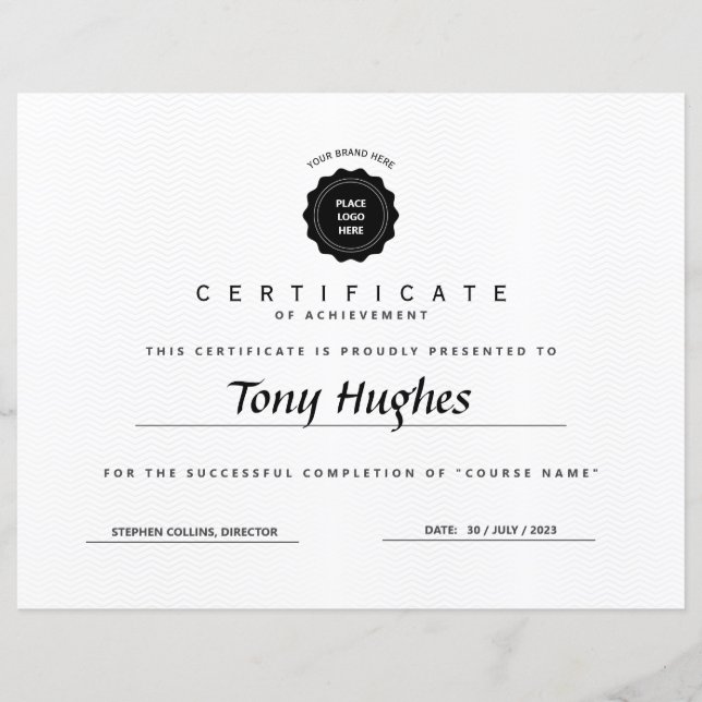 Papier Certificat moderne classique, Diplôme (Devant)