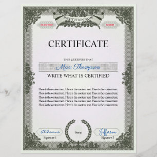 Papier Certificat multifonction