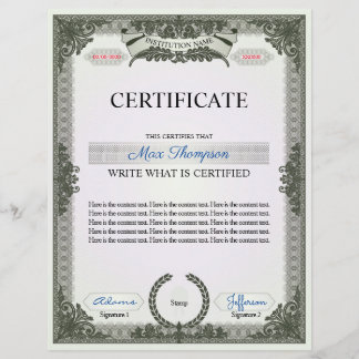 Papier Certificat multifonction