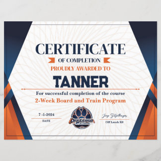 Papier Certificat no 14