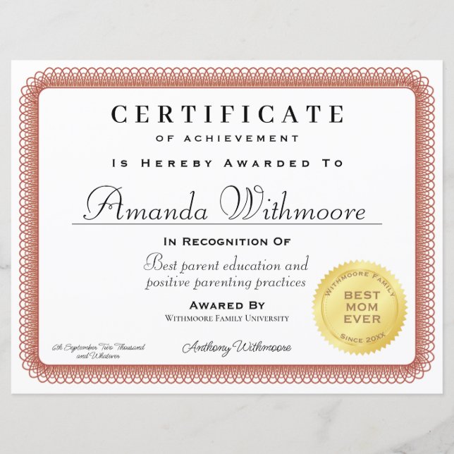 Papier Certificat professionnel et faux diplôme (Devant)