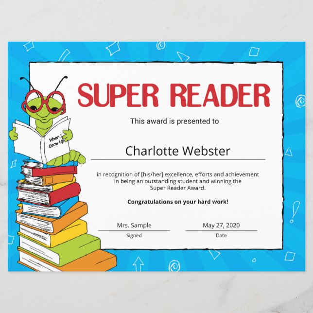 Papier Certificats de reconnaissance d'étudiant Super Rea (Devant)