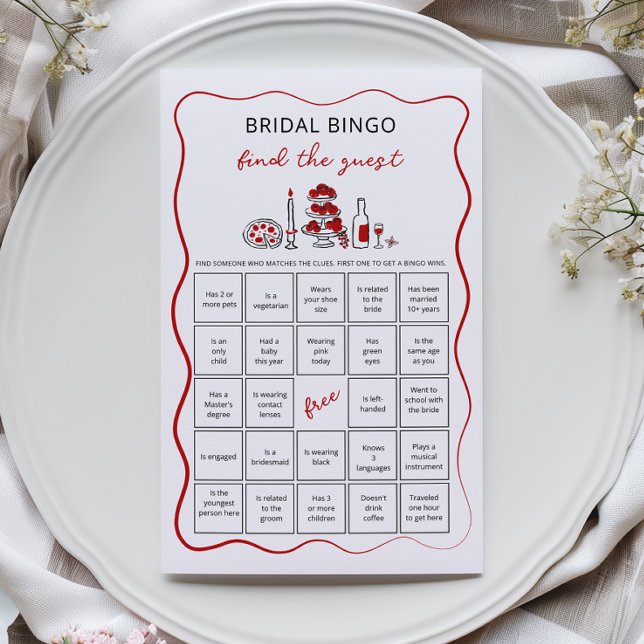 Papier C'est Amore Bridal Bingo trouvez le jeu d'invités (Créateur téléchargé)