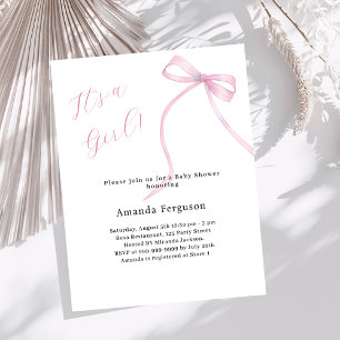 Papier C'est un arc fille élégante invitation Baby shower