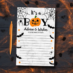 Papier "C'est un garçon" Citrouille Conseil de Baby showe