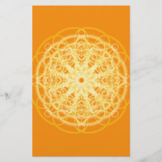 Papier Chakra Mandala Géométrie Sacrée Bright Orange