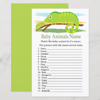 Papier Chameleon Baby Animaux Nom Jeu