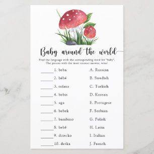 Papier Champignons Bébé autour du monde jeu