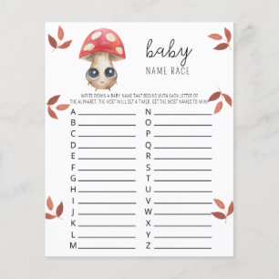 Papier Champignons mignons - Baby name race game