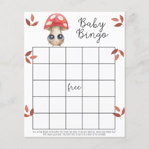 Papier Champignons mignons - Baby shower jeu de bingo