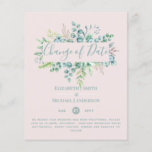 Papier Changement de plan Date Greenery Eucalyptus Event