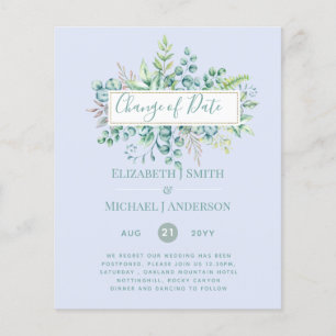 Papier Changement de plan Date Greenery Eucalyptus Event