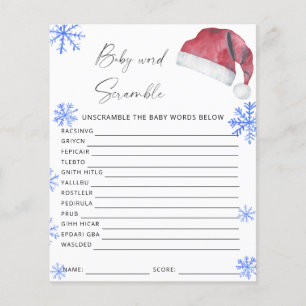 Papier Chapeau de Père Noël - jeu de mots mêlés pour baby