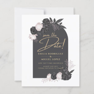 Papier Charcoal Grey Rose Roses Mariage ENREGISTRER LA DA