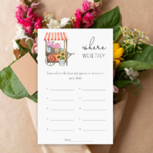 Papier Chariot de fleurs - Où était-ce jeu de baby shower