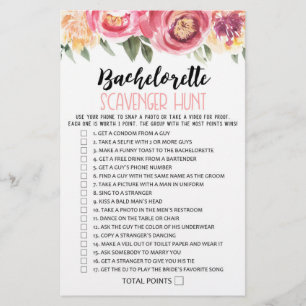 Papier Chasse au trésor EVJF jeu de fête de Bachelorette