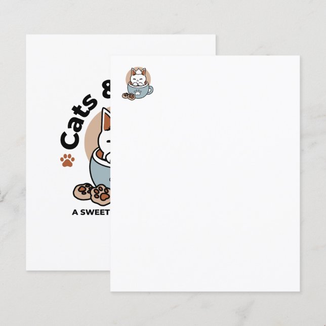 Papier Chat adorable en Mug Conception de vacances - Chat (Devant / Derrière)