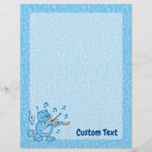 Papier Chat bleu avec Violon