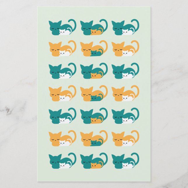 Papier Chat couché mignon motif III (Devant)