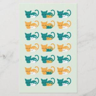 Papier Chat couché mignon motif III