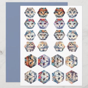 Papier Chats coupés 1 à 8