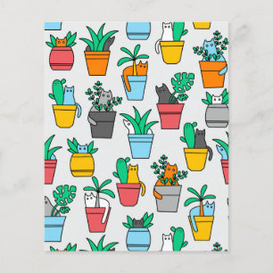 Papier Chats dans les pots à fleurs
