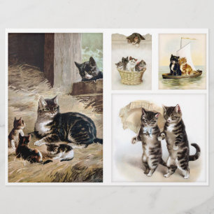 Papier Chats et chatons vintage Helena Maguire découpes s