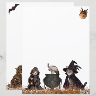 Papier Chats Kitty Sorcières et Gobelins Halloween