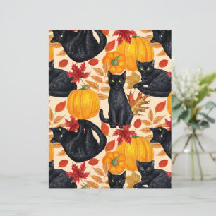 Papier Chats noirs et citrouilles