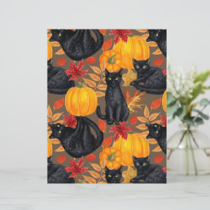 Papier Chats noirs et citrouilles 2