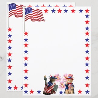 Papier Chats patriotiques - Lady Liberty et Oncle Sam