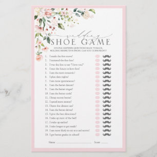 Papier Chaussure de Mariage Rose Fleurie Jeu de Baby Show