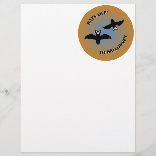 Papier Chauves-souris d'Halloween Orange Bleu (Devant)