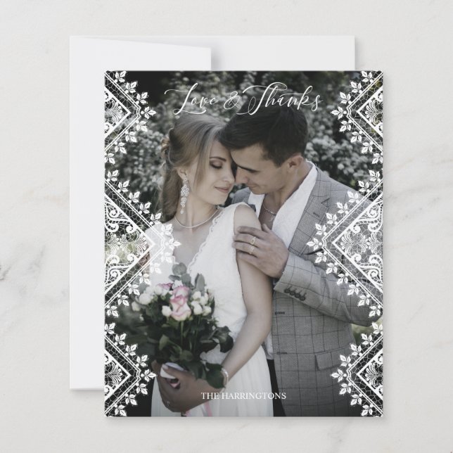 Papier Cheap Elegant Photo Lace Effect Whimsical Script (Devant)
