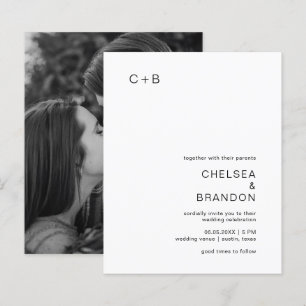 Papier Chelsea Noir et blanc Faire-part de mariage modern