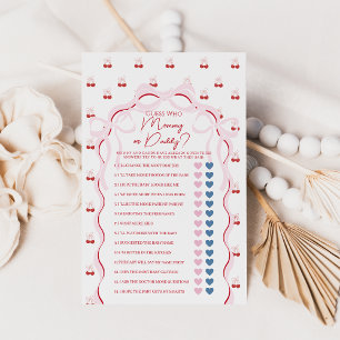 Papier Chercher sur le dessus rose Bow Red Baby shower je