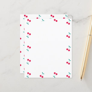 Papier Cherry Aesthétique Cerises Motif Livre blanc