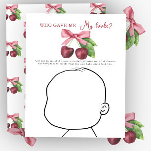 Papier Cherry bow baby shower Qui m'a donné Mon look?