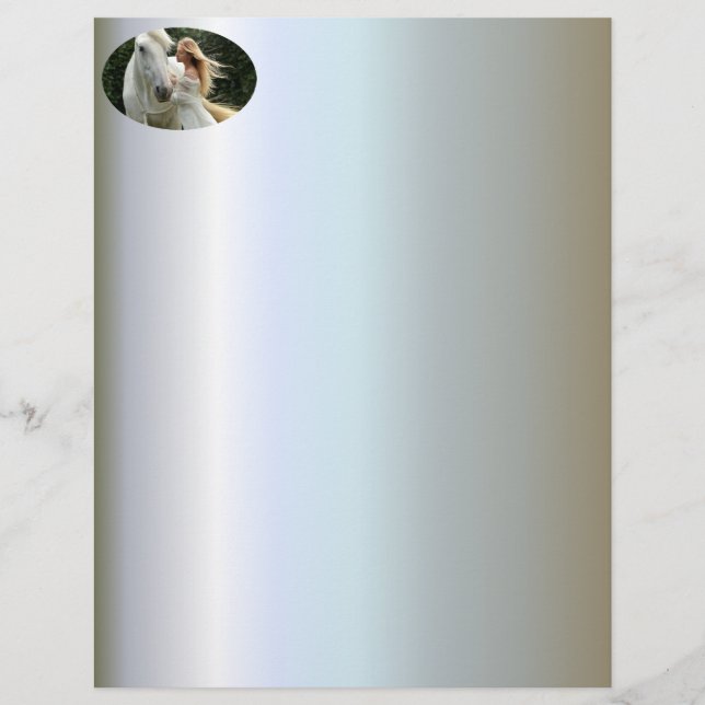 Papier Cheval blanc et fille (Devant)