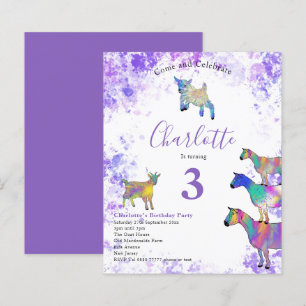Papier Chèvres Aquarelle moderne fête d'anniversaire viol