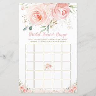 Papier Chic Blush rose Fête des mariées Floral Jeu de Bin