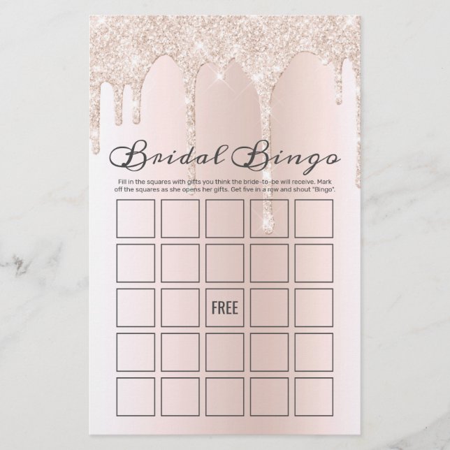 Papier Chic Blush rose Parties scintillant de la goutte à (Devant)