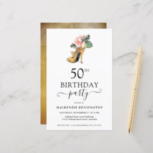 Papier Chic Budget Floral Or talons hauts 50e anniversair