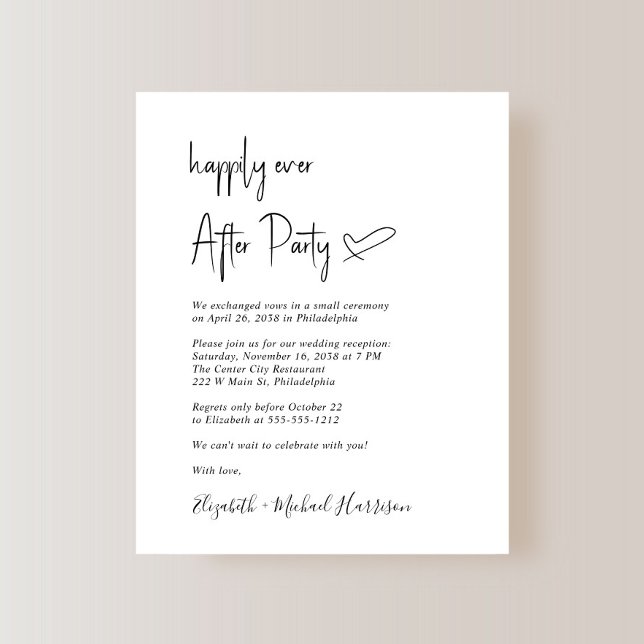 Papier Chic Budget Mariage Réception Invitation (Créateur téléchargé)